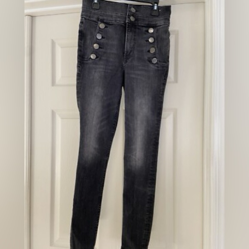 Express Womens 6L Black Legging Super High Rise Jeans Stretch